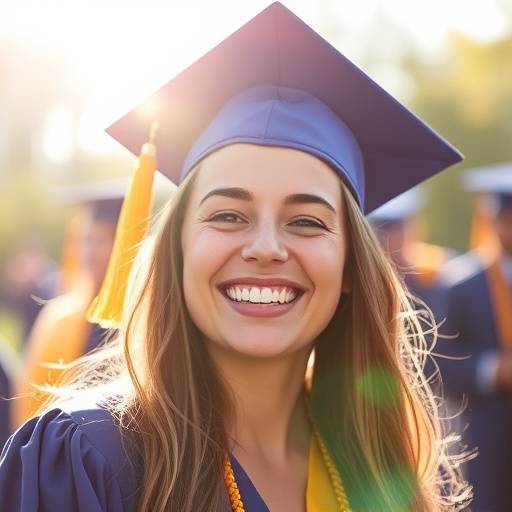 A student smiling in a graduation gown, symbolizing education funded through savings.