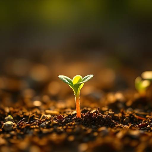 A young sprout emerging from the soil, symbolizing financial growth and the core concept of GreenSprout Finances.