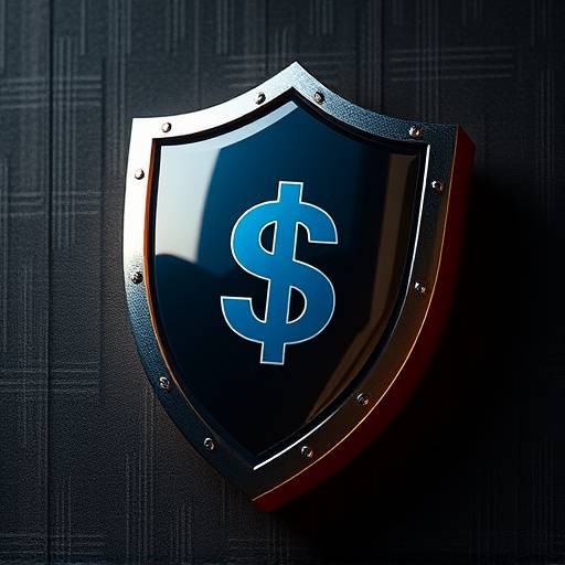 Illustration depicting a shield protecting money, representing an emergency fund.