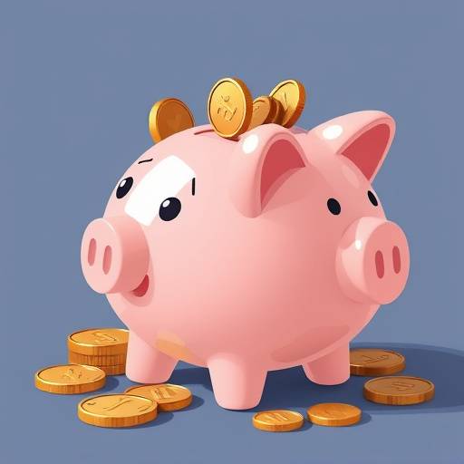 Illustration of a person consistently putting coins into a piggy bank, representing habit consistency.