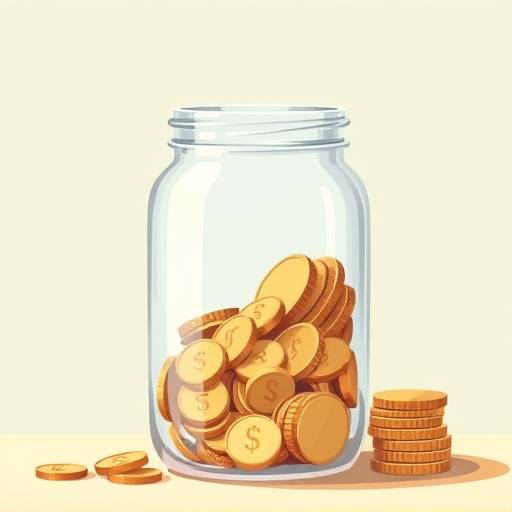 Illustration showing a person consistently adding coins to a savings jar, emphasizing habit consistency